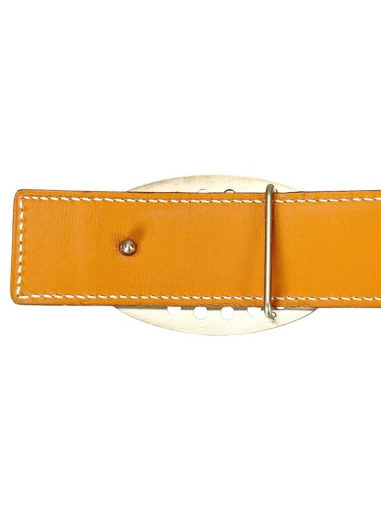 Hermes Evelyne Leather Brown White Belt Silver main image 4